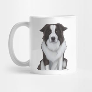 Cute Border Collie Drawing Mug